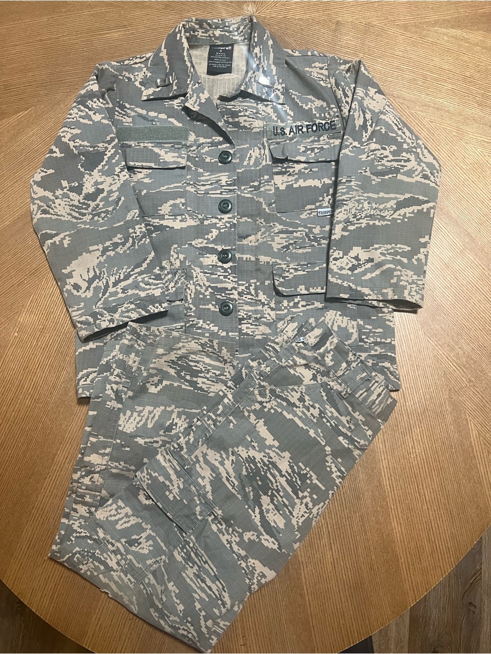 Trooper Kids Small Air Force camo jacket and pants set for Play or Halloween